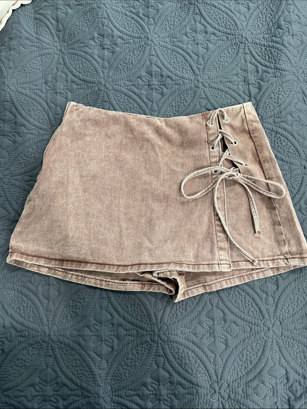 SHEIN Brown Lace-Up Skort